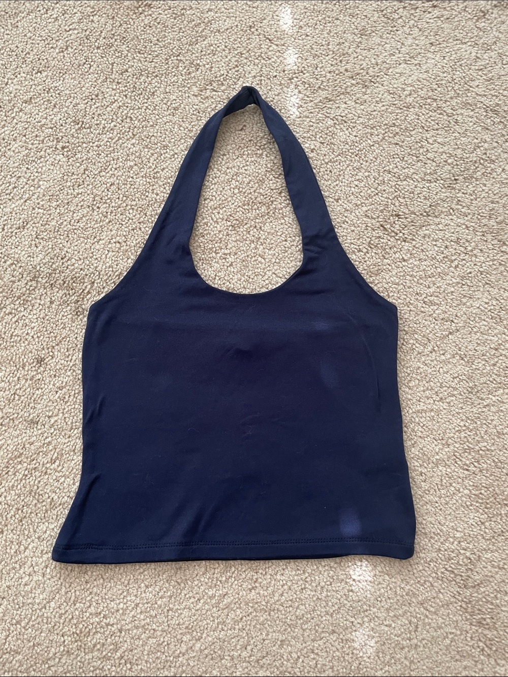 Women’s Navy Halter Tank Top - Sleek Halter Style